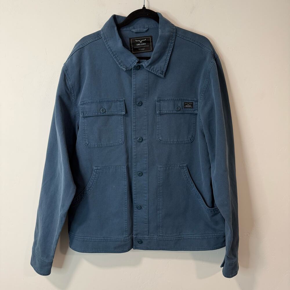 Kimes Ranch Men's Rough Stock Jacket Shacket 100% Cotton‎ Corduroy Blue XXL